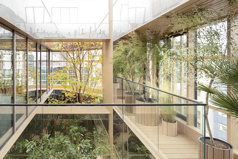 完美的室内外设计把“天空森林”融合进办公楼 