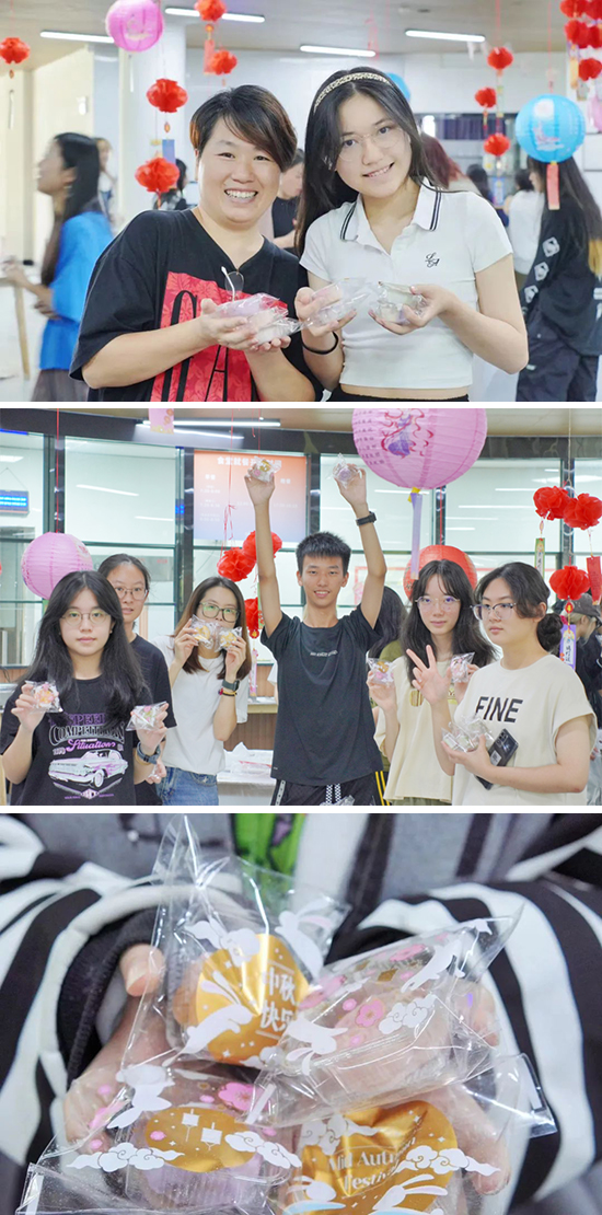 同学们将精心制作的月饼带回家与家人共享