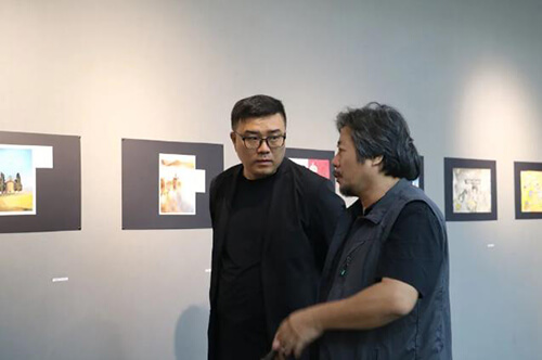 AIP国际艺术高中联合创始人杨松先生 与广州美院附中丁松坚校长 针对此次活动展开交流讨论